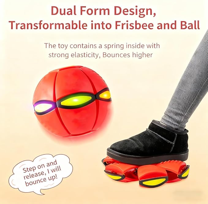 Magic Ball, Bouncing Ball, Parent-Child Interaction, Dual Form Freely Switchable, with 6 Light