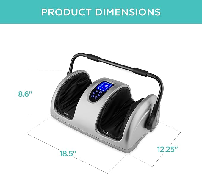Best Choice Products Heated Shiatsu Foot Massager for Pain Relief, Plantar Fasciitis, Neuropathy, Blood Circulation w/Compact Design - Silver