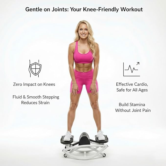 Mini Steppers for Exercise at Home, Rock Stepper Machine Side to Side, Portable Lateral Rocking Stepper with Resistance Bands, Low-Impact Home Workout Machine 330lbs Capacity, Stair Stepper Machine