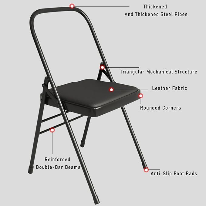 Yoga Chair,Gymnasium Auxiliary Equipment Home,Metal Pilates Assist,for Indoor and Outdoor Studio(Color1)