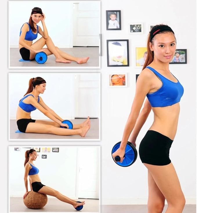 GLEAVI Double Wheel Abdominal Exercise Roller Core Training Fitness Device Mute Ab Roller for Home Gym Workout