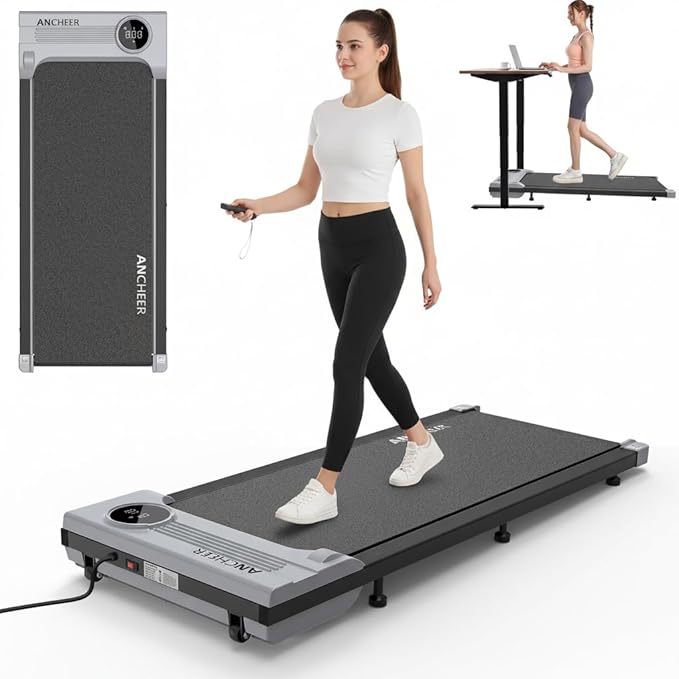 ANCHEER Walking Pads, 2 in 1 Under Desk Treadmill 2.5HP Compact Running Machine with Remote Control, 300lbs Weight Capacity for Home/Gym/Office,Ultra-Quiet, Installation-Free