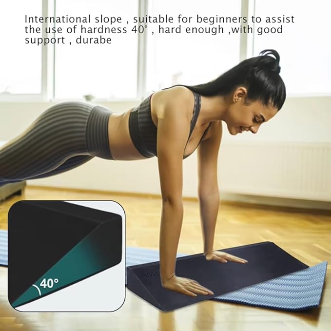 EVA Foam Stretch Slant Board Yoga Wedge Block Squat Wedge Block Home Gym Leg Workout Wedges Fitness Accessories Black