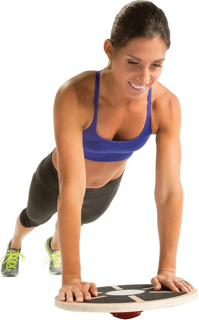 GoFit Black Adjustable Wobble Board, 15" (GF-RWBBA)