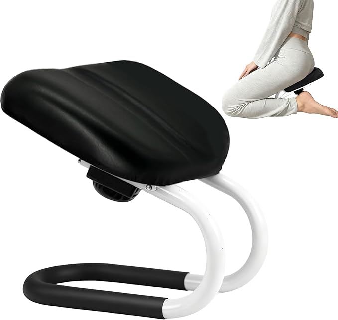 Meditation Bench | Meditation Chair | Kneeling Prayer Bench | Seiza Chair - Adjustable Height, Portable Metal Stool with Non-Slip Cushion for Home, Yoga & Prayer