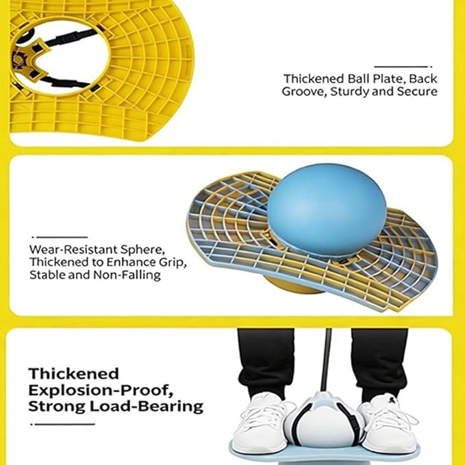 Balance Jumping Ball with Handle, Crazy Jumper Jump Ball for Adults -Balance Board with Handle, Indoor And Outdoor Funny, Perfect for Balance, Coordination, Fitness