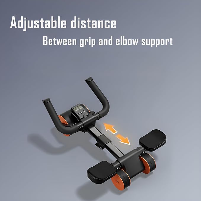 LOUXIFENG 2024 New ab Wheel Roller with Elbow Support Adjustable Automatic Rebound Abdominal Wheel Roller for Core Work Out Fitness