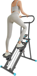 Stair Stepper for Home Gym, Folding Vertical Climber Cardio Exercise Machine Machine, Cardio Exercise Climber with Adjustable Handlebar, Stair Climber for Full Body Workout for Women & Men
