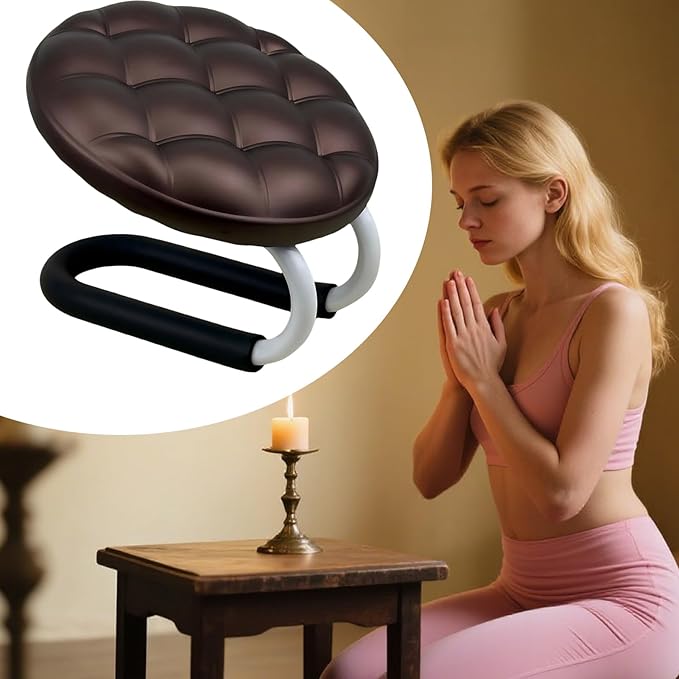 Mindfulness Prayer Bench - Portable Meditation Seat with Adjustable Height, Soft Cushion Support for Women Men Seniors Adults, Ideal for Relaxation Yoga and Office