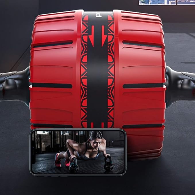 Ab Roller Wheel with Foam Knee Pad Abdominal Workout Equipment Core Exercise Wheel for Man Women Gymnastics Home Gym Core Training Fitness Equipment (Color : Red)