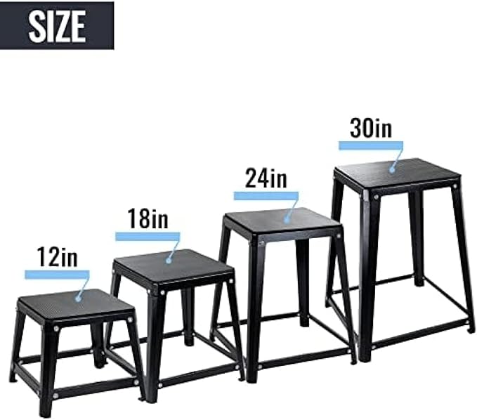 Plyometric Platform Box, Plyometric Box Jump Set For Home Gym Training, Conditioning, Strength Training