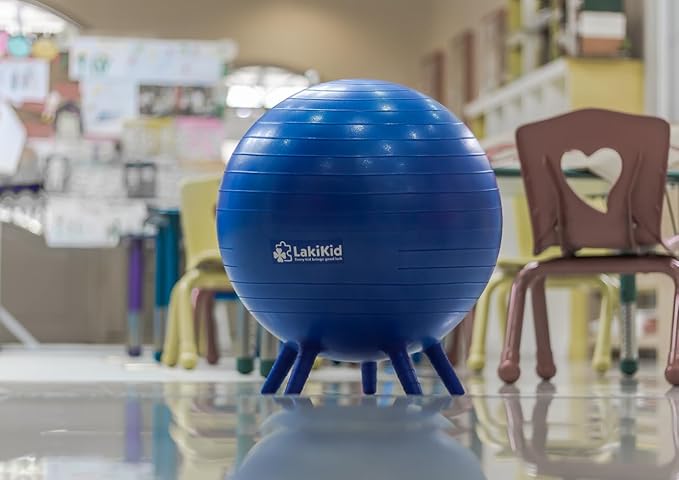 LakiKid Balance Ball Chairs for Kids Flexible Seating Classroom Furniture- Stability Ball Chairs with Legs, Exercise Ball Chair, Yoga Ball Chair, Ideal Alternative Seating for Students (18"/45 CM)