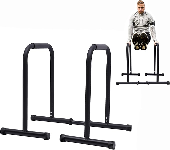 Dip Bar, Adjustable Parallel Bars for Home Workout, Dip Station with 440lbs Loading Capacity, Heavy Duty Parallel Bars Workout Equipment for Calisthenics, Strength Training