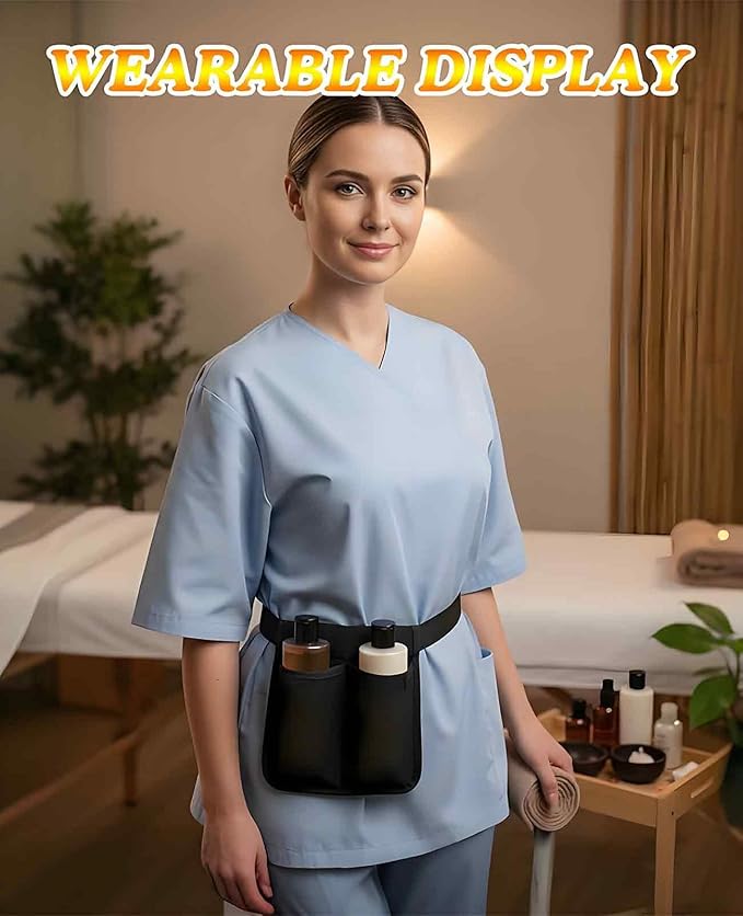 2PCS Massage Lotion Holster, Machine Washable Oil Bottle Belt Adjustable Strap and Durable
