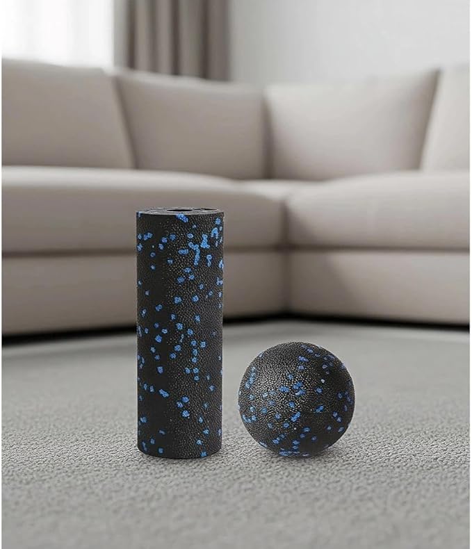 Mini Foam Roller and Massage Ball Set, 6-Inch Small Foam Roller & 3.2-Inch Ball for Travel, Back, Legs, and Muscle Recovery