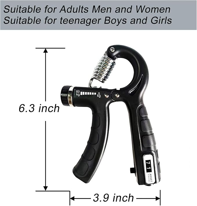 Strengthener Hand Grip Trainer Number Counter Forearm Finger Wrist Gripper Exerciser 5-60kg Adjustable Stretcher Squeezer Workout