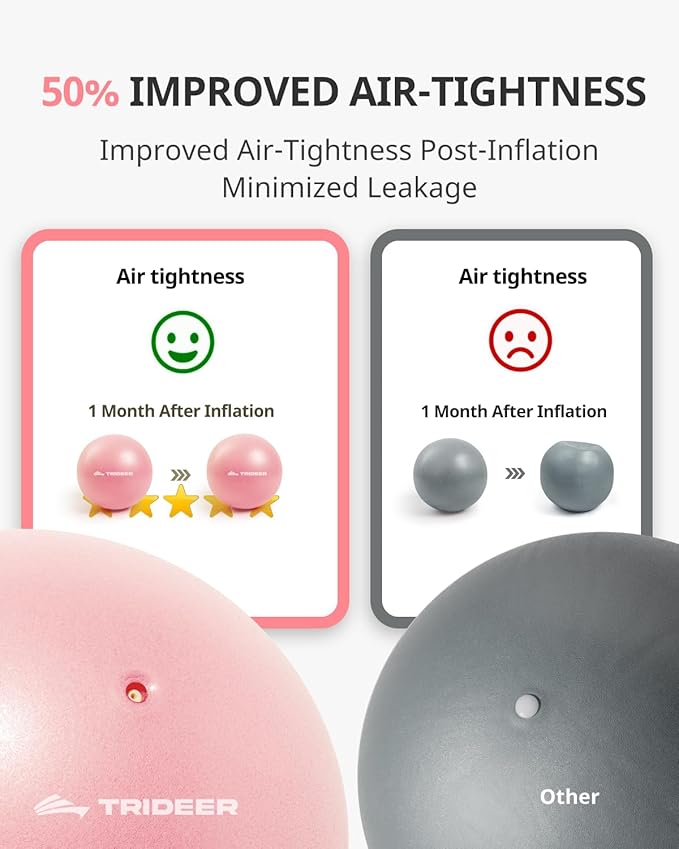 Trideer Pilates Ball - 7-8 inch with Pump, Small Core Ball for Yoga, Barre, Physical Therapy