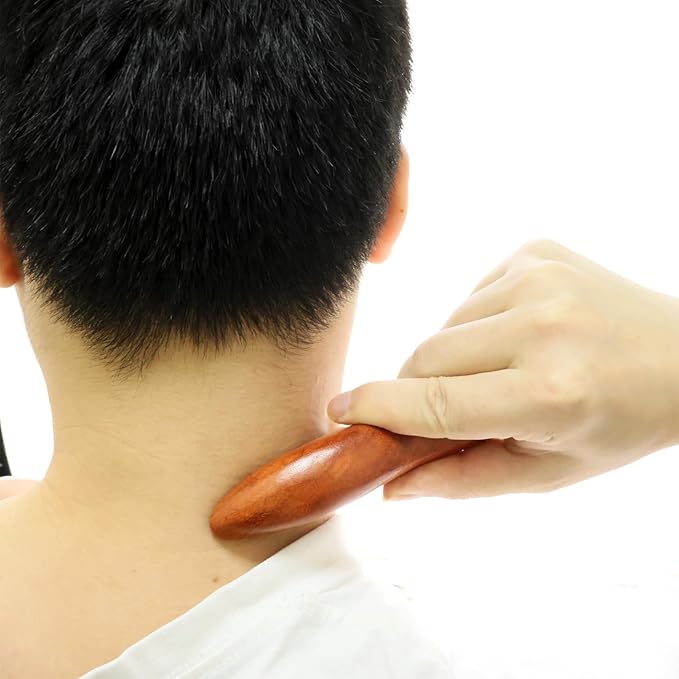 Honbay 2PCS Reflexology Tools Wood Body Massage Tools Triangle Massager Wooden Gua Sha Board Scraping Board Foot Massage Stick Tool Head Neck Hand Waist Calf Leg Foot Massager (Rosewood)