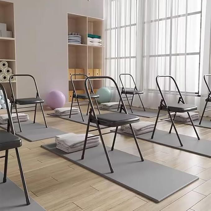 Yoga Chair, Pilates Chair,Yoga Inversion Chair,Backless Yoga Chair Props,Yoga Chair Iyengar,Black-31.5in
