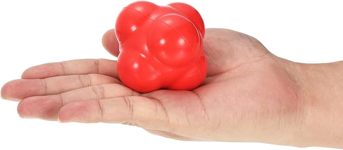2 Pack Bounce Reaction Balls - Coordination Training Ball, Wear-Resistant Silicone, Apply to Tennis/Softball/Badminton Training (57 x 57mm, Red Green)