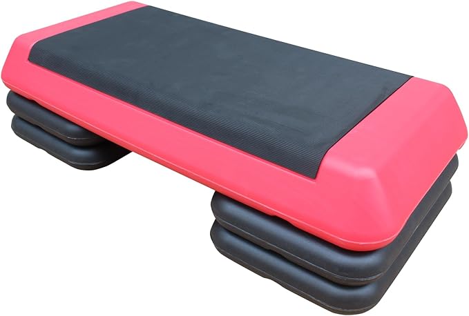 Aerobic Stepper, Adjustable Workout Aerobic Stepper in Fitness & Exercise Step Platform Trainer with 4 Risers