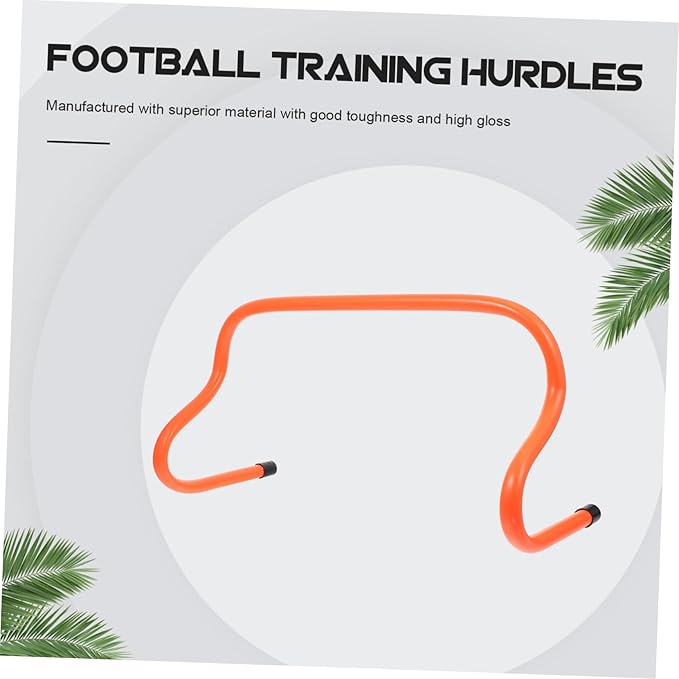 BESPORTBLE 5Pcs Durable Football Agility Hurdles Lightweight High Jumping Training Equipment for Soccer Outdoor Practice Strong Stability Bright Orange Color