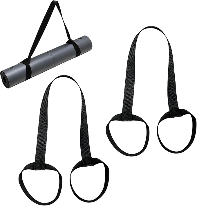 2-Pack Black Yoga Mat Carrier Strap, Adjustable Yoga Mat Carrier & Sling,Easy to Carry and Does Not Take up Space - For Storage, Carrying & Stretching Daily use