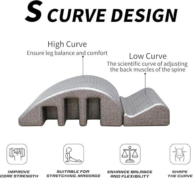 Compact Pilates S-Curve Trainer: Core Strength, Balance Equipment with Non-Marking Base - Lightweight for Home Fitness