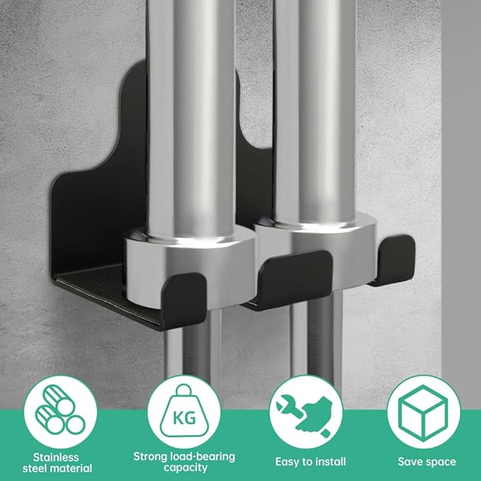 Vertical Barbell Wall Rack | Heavy-Duty Bar Holder for Garage Gym | Space-Saving Mount Organizes 33mm Bars（Commercial & Home）