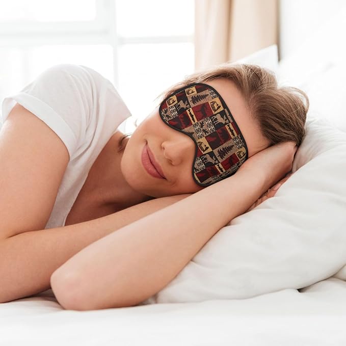Bear Deer Fish Eye Mask, Blackout Eye Mask unisex,Sleep Eye Covers with Adjustable Straps, Travel Eye Mask