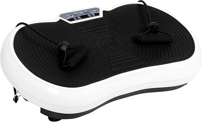 SUPER DEAL Pro Vibration Plate Exercise Machine - Whole Body Workout Vibration Fitness Platform Fit Massage Workout Trainer w/Loop Bands + Bluetooth + Remote, 99 Levels