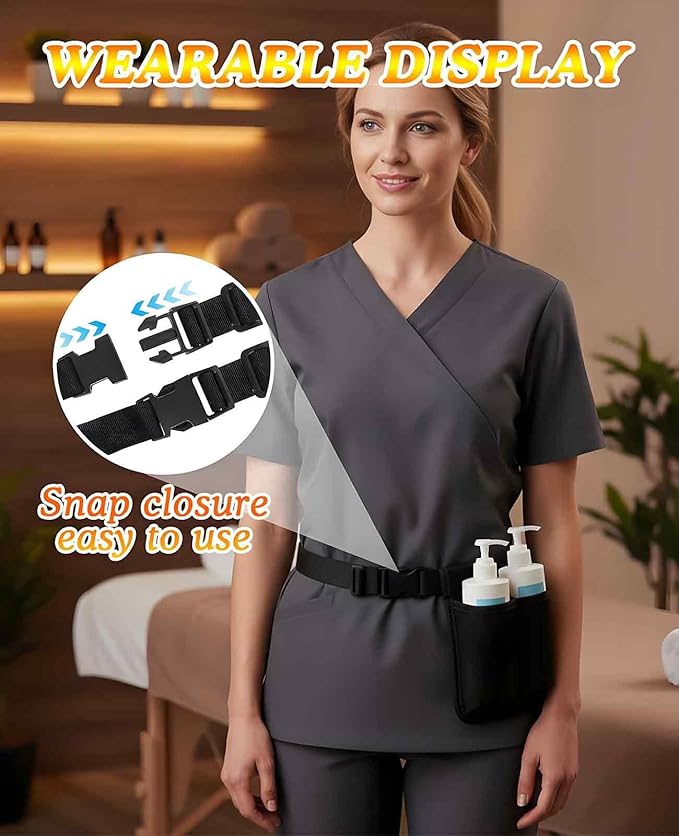 2PCS Massage Lotion Holster, Machine Washable Oil Bottle Belt Adjustable Strap and Durable