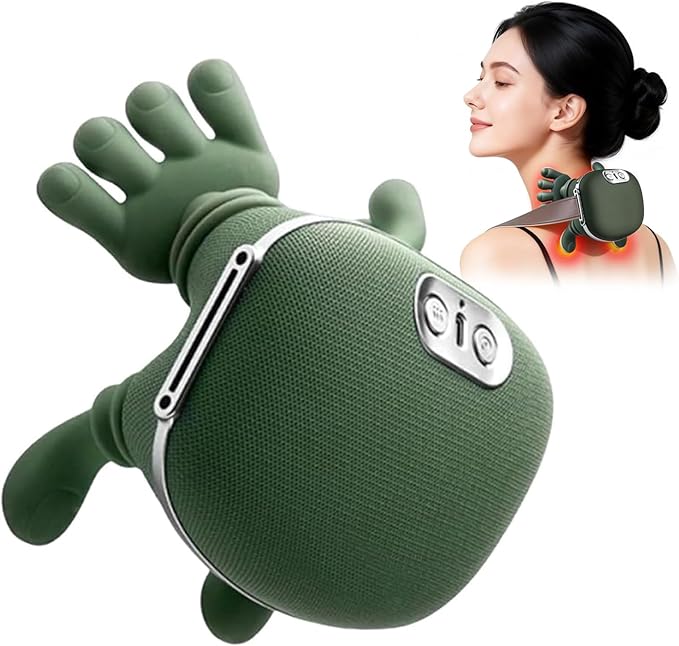 Neck Massager with Heat - Deep Tissue Shiatsu Electric Neck and Shoulder Massager with Fingers, 4D Kneading Design for foot back body, Cordless Masajeador De Espalda Y Cuello, Portable for Travel