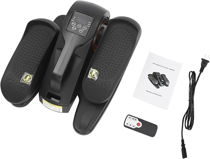Elliptical Machine, ABS Under Desk Elliptical Machine with Stand Up to 55.12 LBS, LCD Display Monitor Motorized Elliptical Trainer Have Touch Screen and Remote Control for Home, Gym, Office.
