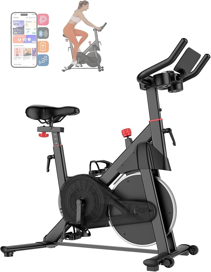 SupeRun Magnetic Exercise Bike for Home, Stationary Bikes Indoor Cycling with 32-Level Resistance, Adjustable for Users 5'1" to 5'11" & 300lbs Capacity
