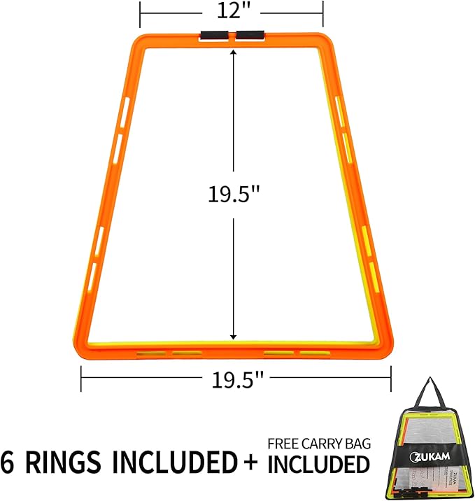 Trapezoid Agility Rings for Speed Training & Agility Footwork Training Speed Hurdles Ladder with Carrying Bag