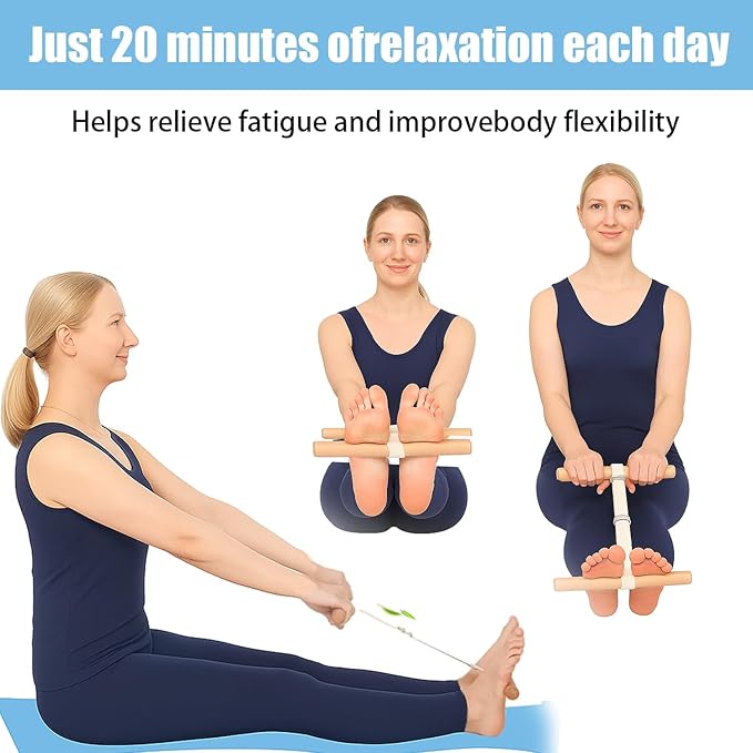 5‑in‑1 Mobility Stick & Stretching Equipment – Hamstring Stretcher, Calf & Foot Fascia Stretcher, Adjustable Stretching Strap for Full‑Body Flexibility, Pain Relief & Improved Posture yoga