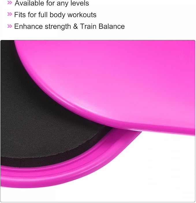 uxcell Exercise Core Sliders, Oval Glider Discs with Feet Covers, Dual Sided Usage in Home Gym for Full Body Workout