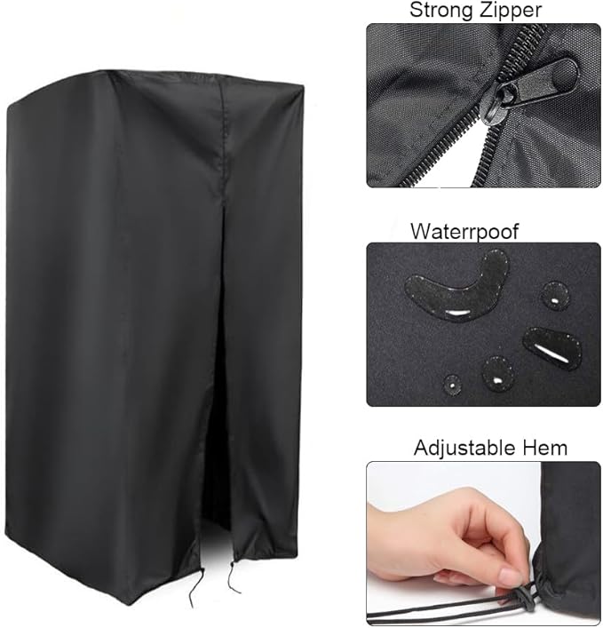 Pull Up Bar Station Cover 40x42x64in Protective Cover Strength Training Dip Stands Protection Gym Machine Cover for Indoor or Outdoor Power Tower/Pull Up Dip Station (Grey)
