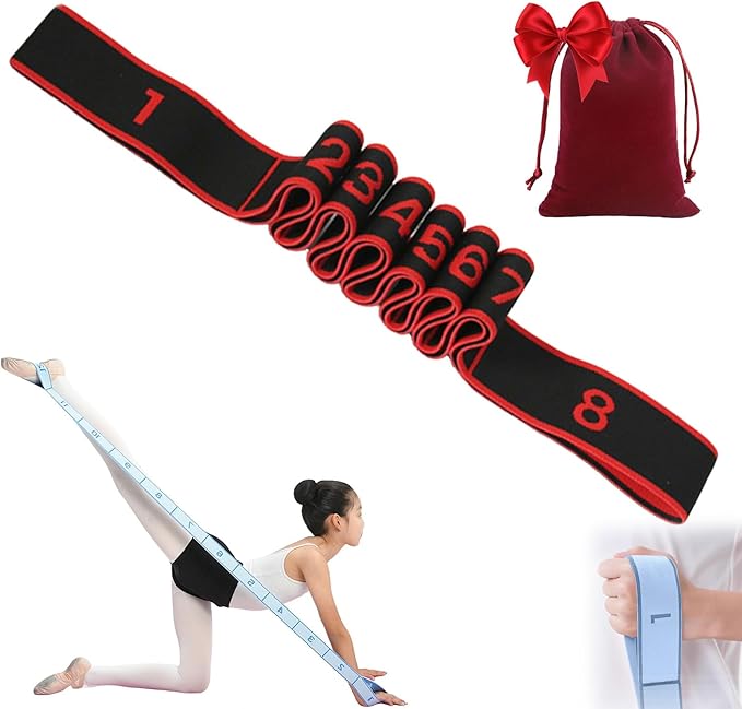 2026 Upgrade Fitness Resistance Band for Stretching and Yoga, Elastic Yoga Stretching Strap with Loops Handle, Adjustable Leg Stretcher Bands for Full Body Stretching Shaping