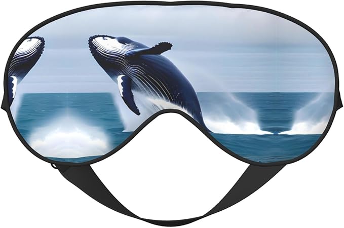 Whales at sea Head-Mounted Double-Sided Light-Blocking Sleeping Eye mask to Protect Eyes and Relieve Eye Fatigue