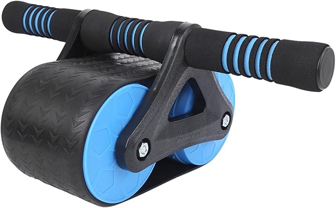 Springback Wheels Roller Abdominal Exerciser Blue Mute Fitness Equipment for Home Gym Core Strength Training Ab Roller Wheel with Knee Pad Accessories
