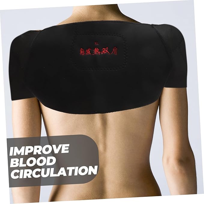 Magnetic Therapy Self-Heating Shoulder Pad Belt for Pain Relief and Support Black Thermal Compression Brace for Men Women for Sports and Recovery