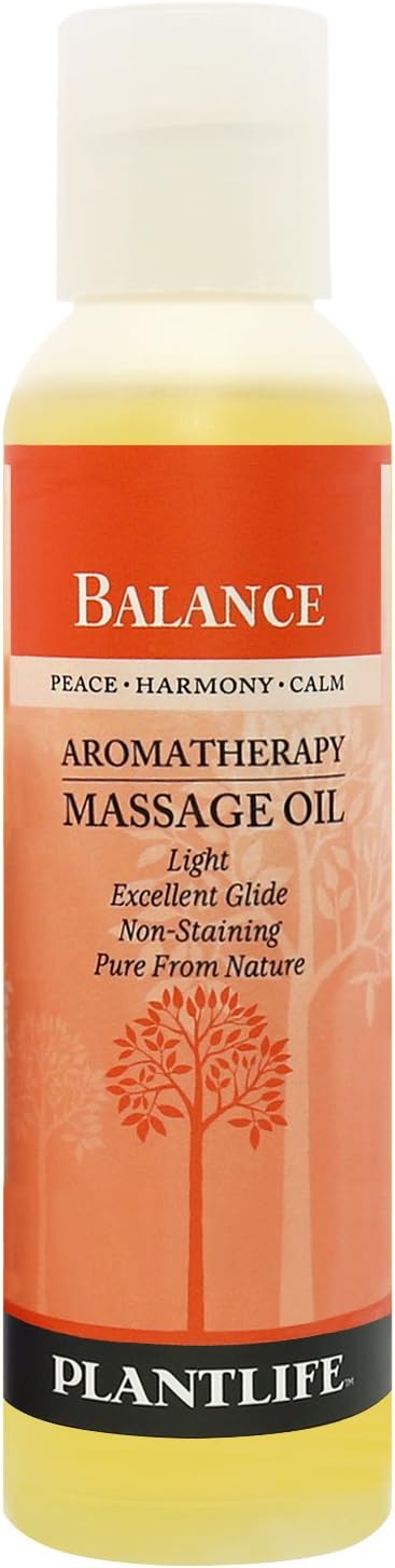 Plantlife Balance Massage Oil - Absorbs Deeply into The Skin and is Circulated Throughout, Providing Optimum Benefit to The Mind and Body - Made in California 4 oz