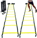 20ft Adjustable Agility Ladder with Carry Bag – Football Training Equipment & Speed Ladder for Soccer, Basketball – Agility Training Equipment for Footwork Drills （2Pack）
