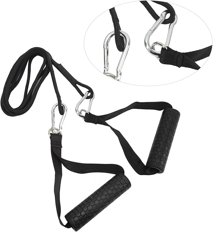 Triceps Rope, Long Strap with 2 Handles Cable Attachments for Multi-Use Fitness for Men Women Home Gym Strength Training