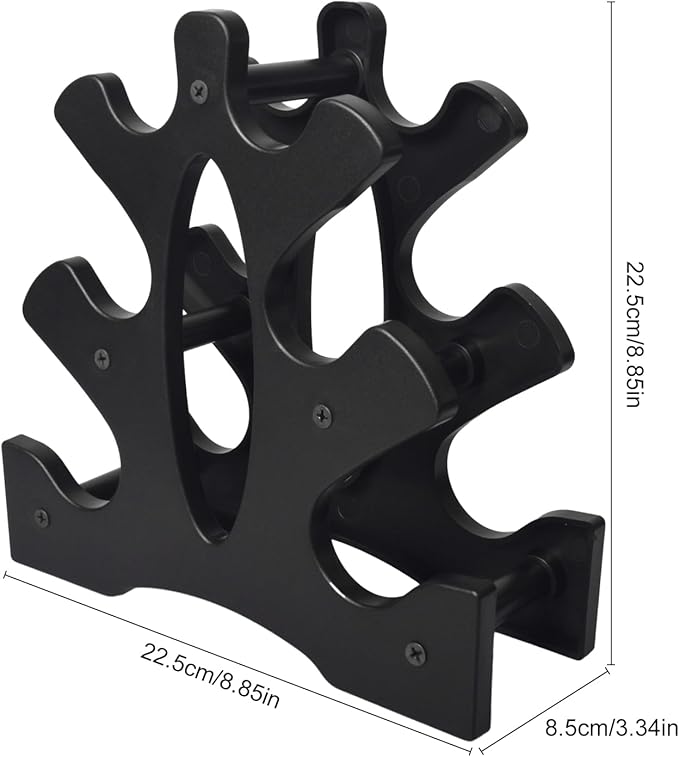 Weight Rack for Dumbbells 3 Tier, Plastic Dumbell Rack, Compact Weight Holders for Free Weights, Space Saver, Small Weight Storage Racks for Home Gym Organization, Max Load 22 lb (Without Dumbbells)