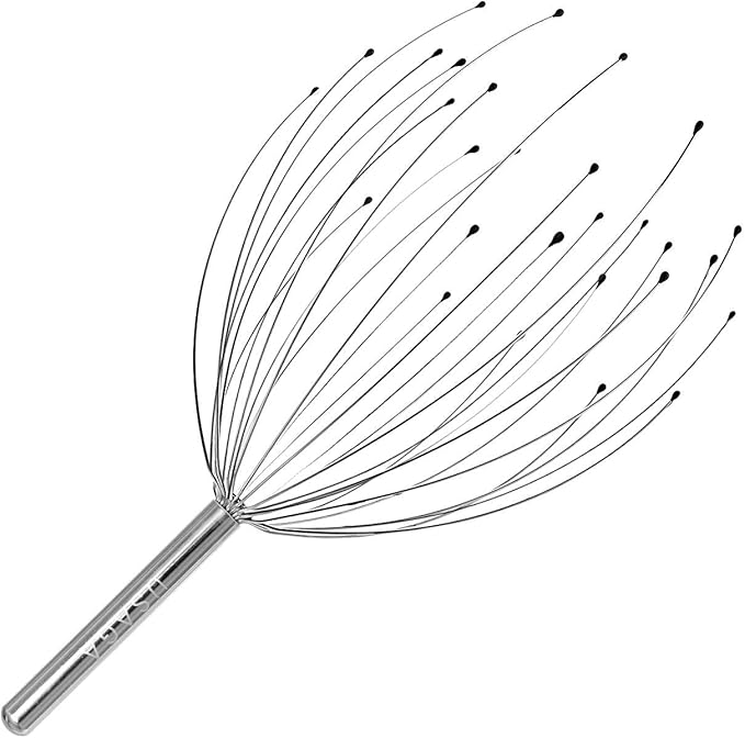 USAGA 28 Fingers (3rd Generation) Head Massager, Scalp Massager, Head Scratcher, Extendable Back Scratcher for Stress Relief, Hair Stimulation and Body Relaxing