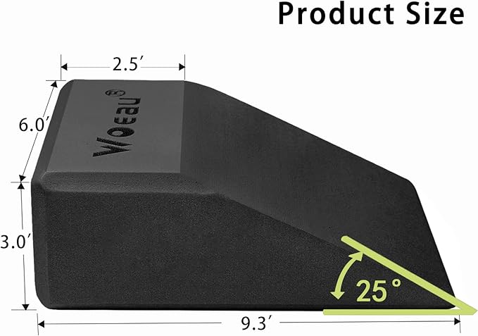 2 Pack Non-Slip Professional Squat Wedge Blocks - Heel Elevated Ramp for Squats, Calf Raises Platform for Men Women, Slant Board Trainer for Fitness, Pushup, Weightlifting, Yoga