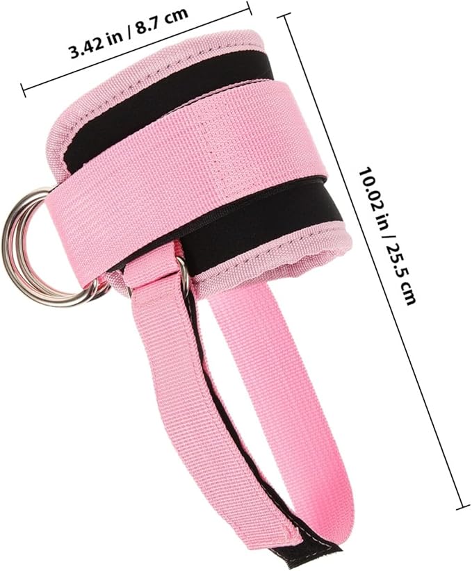 PRETYZOOM Ankle Bind Straps for Cable Machine Workout, 2pcs Pink Adjustable Hook and Loop Attachments for Leg Strength Training and Glute Exercises in Home Gym
